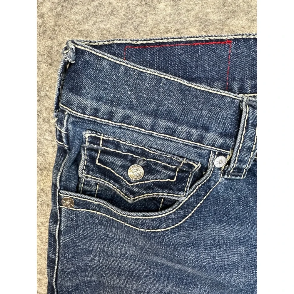 True Religion Rocco Big T Flap Pocket Jeans M Size 30 Contrast Stitch Horseshoe